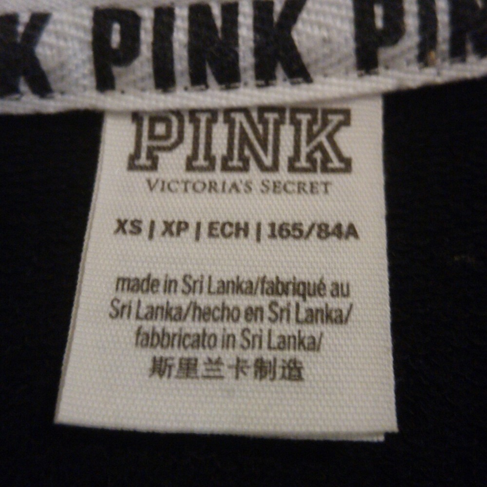 Victoria's Secret PINK black and white spellout sweatshirt size x-small - Picture 2 of 4